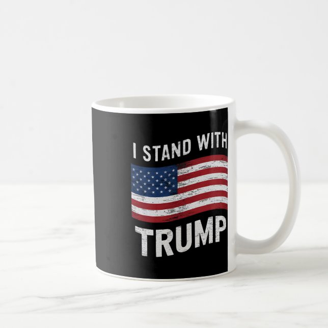 Stå upp med Trump American Flagga Woman Usa Vinta Kaffemugg (Höger)