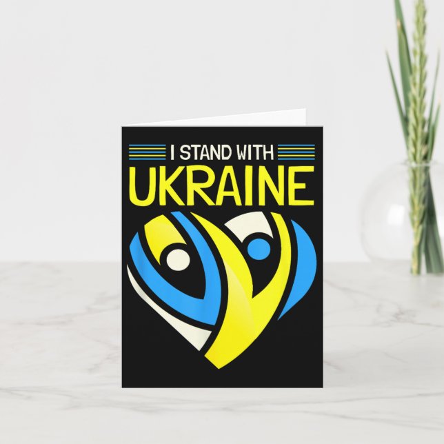 Stå upp med Ukraina Flagga anti-putin och säg nej  Kort (Framsida)