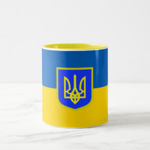 Stå upp med Ukraina Flagga Mugg