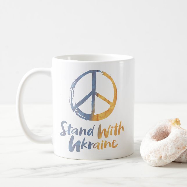 Stå upp med Ukraina - FREDSSTYRKESFÖRTECKNING Kaffemugg (Med munk)