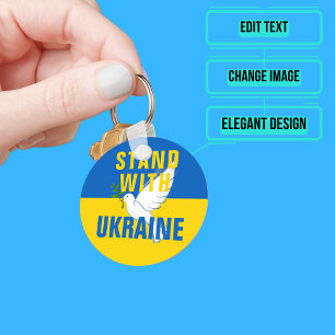 Stå upp med Ukraina Nyckelring