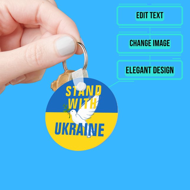 Stå upp med Ukraina Nyckelring (Please enjoy our design and see the others in the collection.)