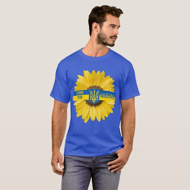 Stå upp med Ukraina T Shirt (Hel framsida)