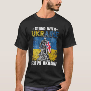 Stå upp med Ukraina UK Knight Ukrainas Flagga Slav T Shirt