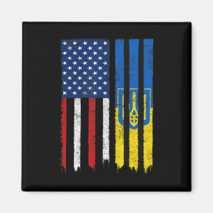Stå upp med Ukraina ukrainskt amerikanskt Pride U Magnet