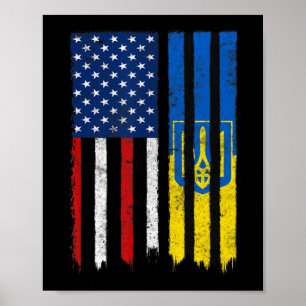 Stå upp med Ukraina ukrainskt amerikanskt Pride U Poster