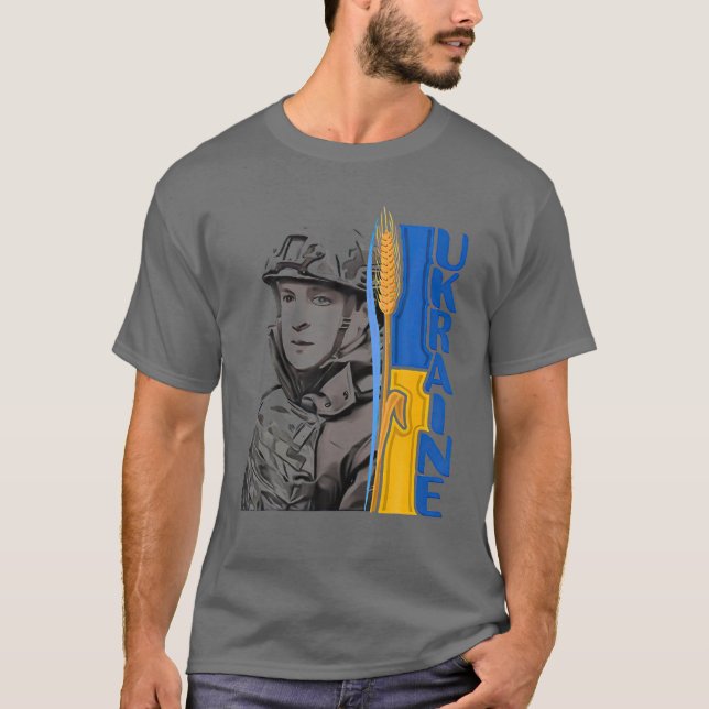 Stå upp med Ukraina Volodymyr Zelensky President o T Shirt (Framsida)