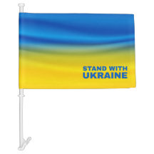 Stå upp med Ukrainas bilbil Flagga