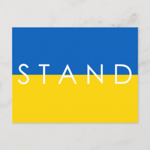 Stå upp med Ukrainas Flagga Blue och Gult Vykort