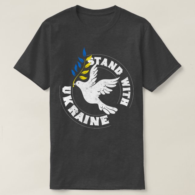Stå upp med Ukrainas fredsduva T Shirt (Design framsida)