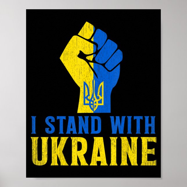 Stå upp med Ukrainas Kärlek Support Ukraina Manar  Poster (Framsidan)