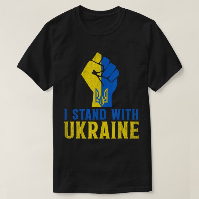 Stå upp med Ukrainas Kärlek Support Ukraina Manar  T Shirt (Design framsida)