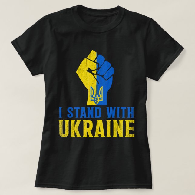 Stå upp med Ukrainas Kärlek Support Ukraina Manar  T Shirt (Design framsida)