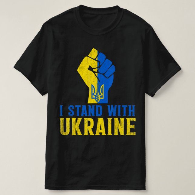 Stå upp med Ukrainas Kärlek Support Ukraina Manar  T Shirt (Design framsida)