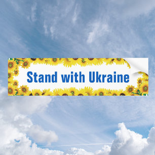 Stå upp med Ukrainas solrosstumlare Bildekal