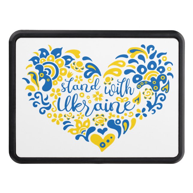 Stå upp med ukrainsk text och hjärta dragkroksskydd (Framsidan)