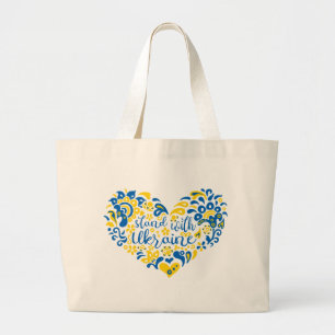 Stå upp med ukrainsk text och Tote Bag Jumbo Tygkasse