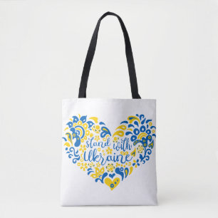 Stå upp med ukrainsk text och Tote Bag Tygkasse