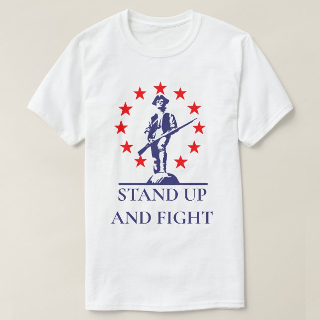 Stå upp och bekämpa Lexington Minuteman T-Shirt (Design framsida)