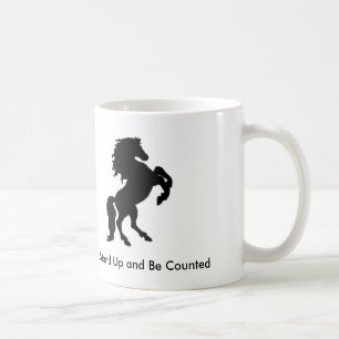 Stå upp och bli räknad kaffemugg