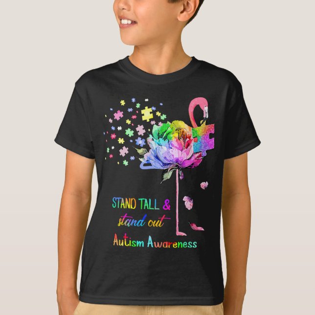 Stå upp och stå upp för medvetenheten om Flamingo  T Shirt (Framsida)