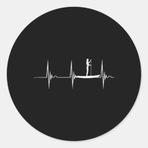 Stå upp Padderskort Heslag Ekg Pulse Sup Surfer Runt Klistermärke