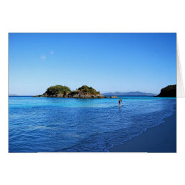 Stå upp Paddle Boarder, Trunk Bay, U.S.V.I Hälsningskort