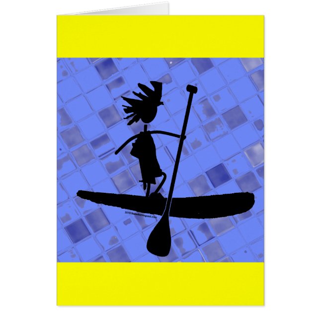 Stå upp Paddle Silhouette-design Hälsningskort (Framsidan)