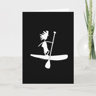 Stå upp Paddle Silhouette-design Kort