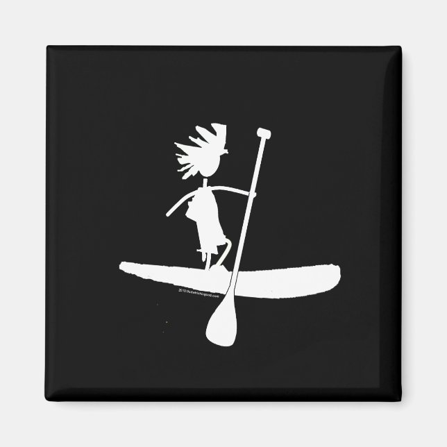 Stå upp Paddle Silhouette-design Magnet (Framsidan)