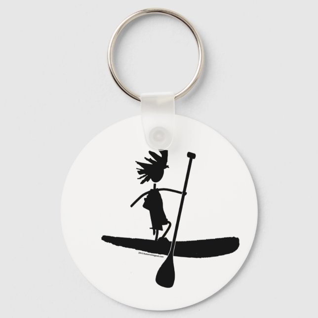 Stå upp Paddle Silhouette-design Nyckelring (Framsida)