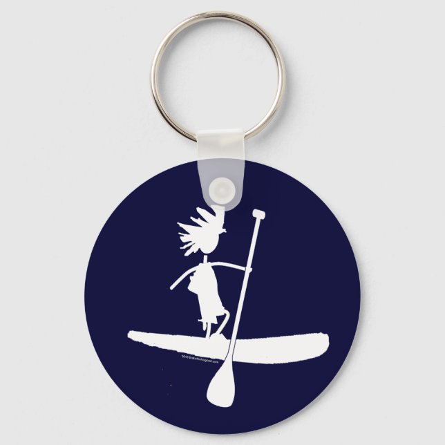 Stå upp Paddle Silhouette-design Nyckelring (Framsida)
