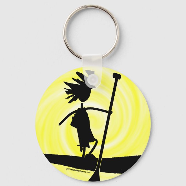 Stå upp Paddle Silhouette-design Nyckelring (Framsida)