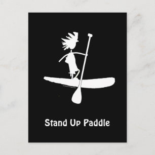 Stå upp Paddle Silhouette-design Vykort