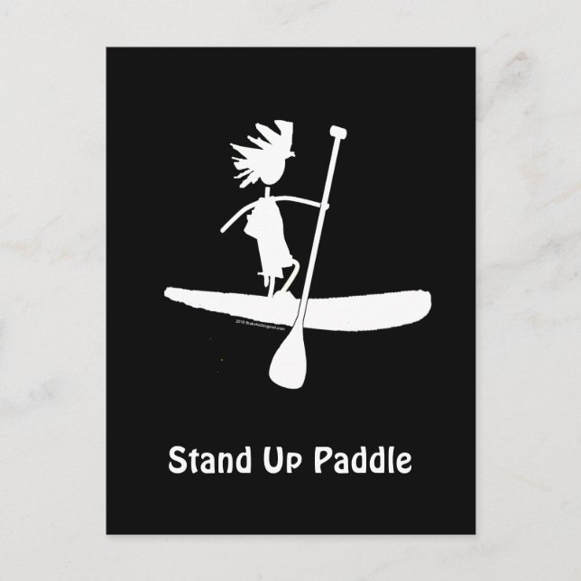 Stå upp Paddle Silhouette-design Vykort (Framsida)