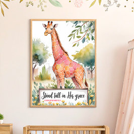 Stå upp Tall i sin Grace Christian Nursery Wall Ar Poster