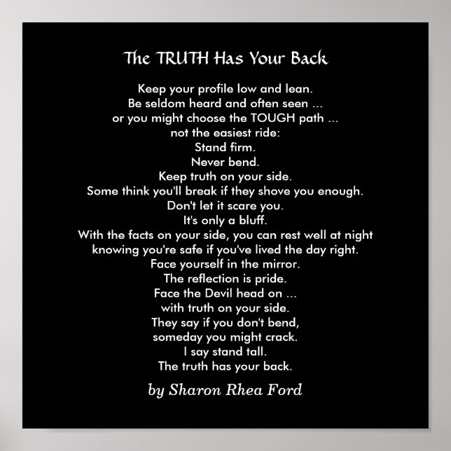 Stå upp Tall med Truth by SRF Poster (Framsidan)