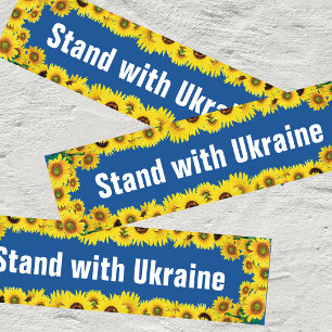 Stå upp Ukraina Solrosblå Bumper Sticker Bildekal