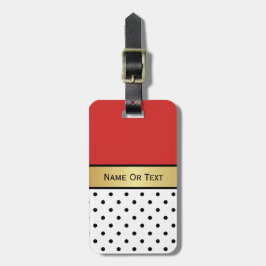 Stå ut från Kråka Red White Black Polka dots Bagagebricka