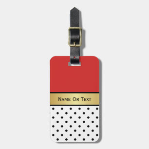 Stå ut från Kråka Red White Black Polka dots Bagagebricka