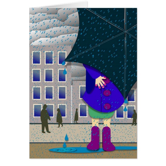 stå ut i regna hälsningskort (Framsidan)