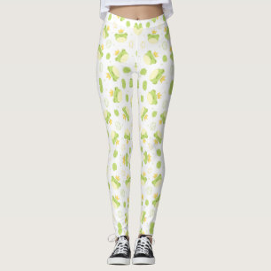 Stå ut med Cute Frog och Krona Leggings