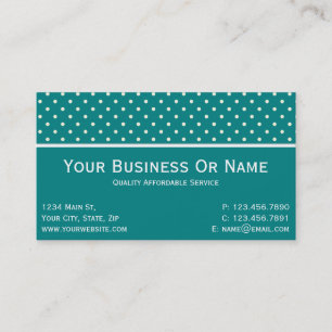 Stå ut med en Teal and White Polka dots Visitkort