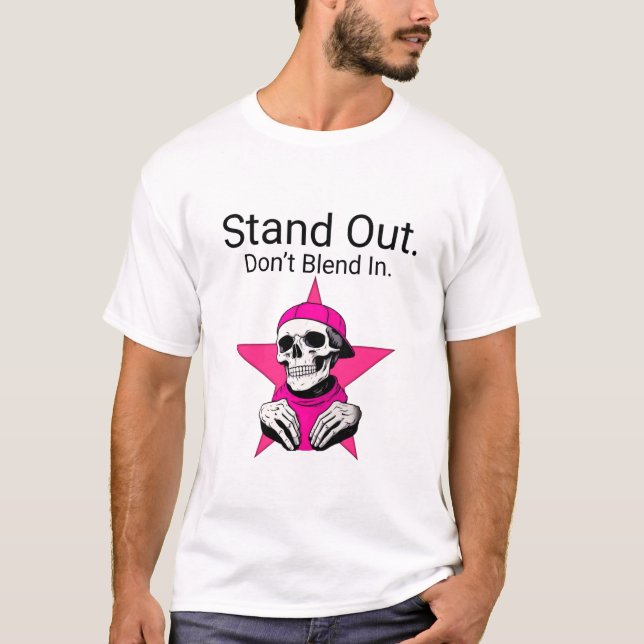 Stå ut med fet Skull Stil Manar-grafik T-Shir T Shirt (Framsida)