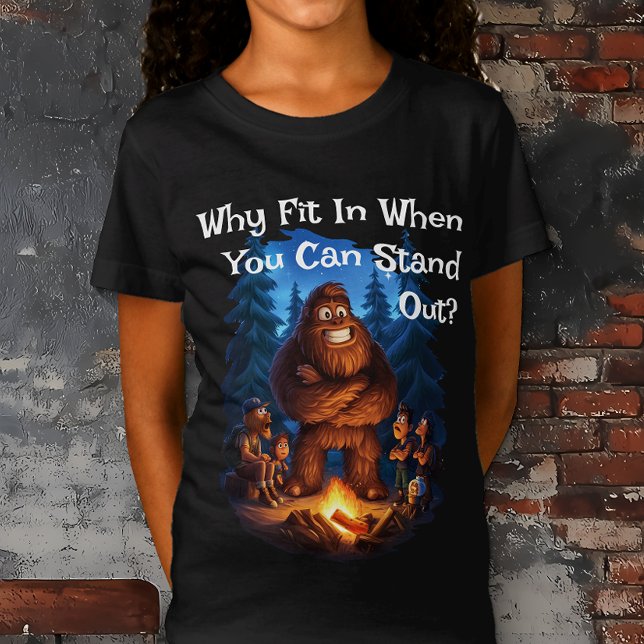 Stå ut Sasquatch Kids T Shirt (Why Fit In When You Can Stand Out? Sasquatch Bigfoot Kids t-shirt)