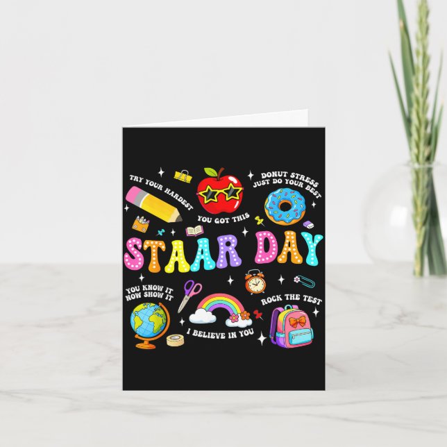 Staar-dag test lärare elev positiv lärare kort (Framsida)