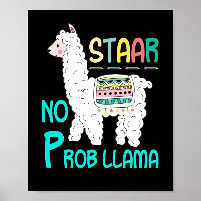 STAAR Test No Prob Llama Teacher Exam Testing Poster (Framsidan)