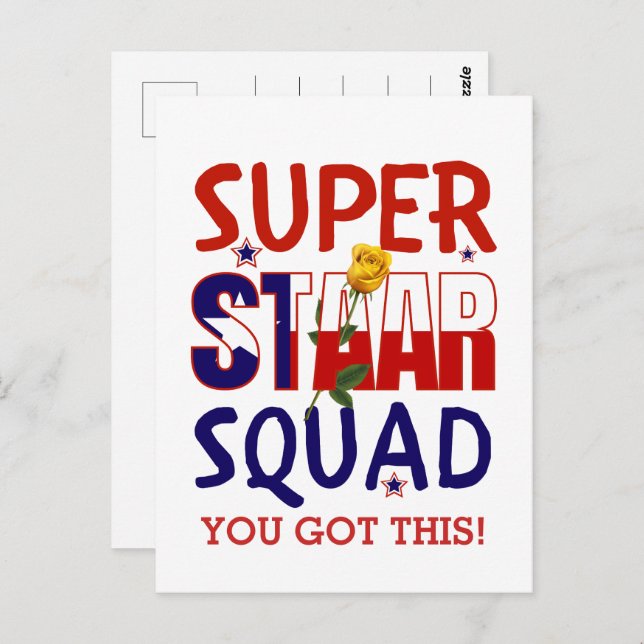 Staar Texas Provdag Lärare Motiverande Vykort (Fram/baksida)