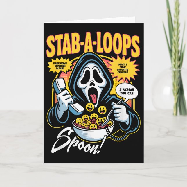 Stab-a-loops Skräck Cereal Box Halloween  Kort (Framsida)