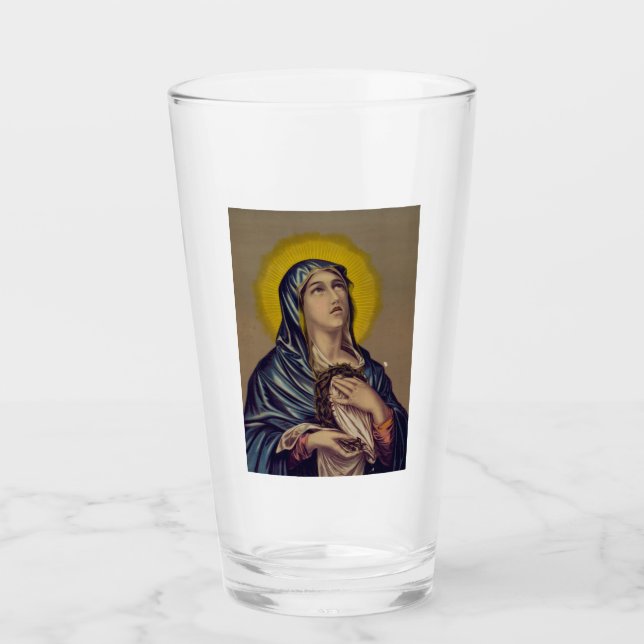 Stabat Mater Vår Sorgens Moder Andlig Konst Glaskopp (Framsida)